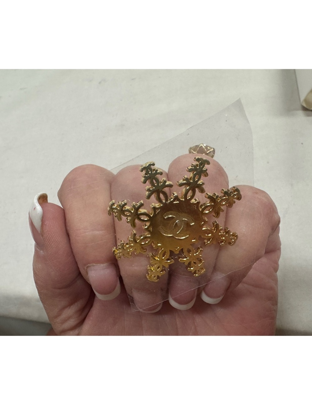 Authentic Chanel Snowflake Pin Brooch - Picture 6 of 7